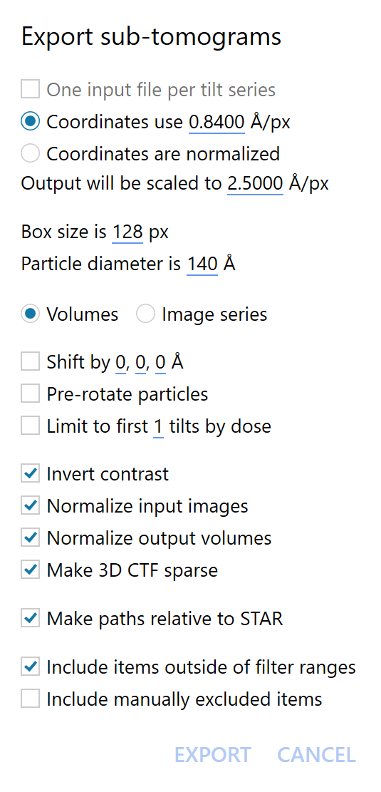 Export Sub-Tomograms