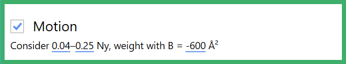 Motion Estimation Settings
