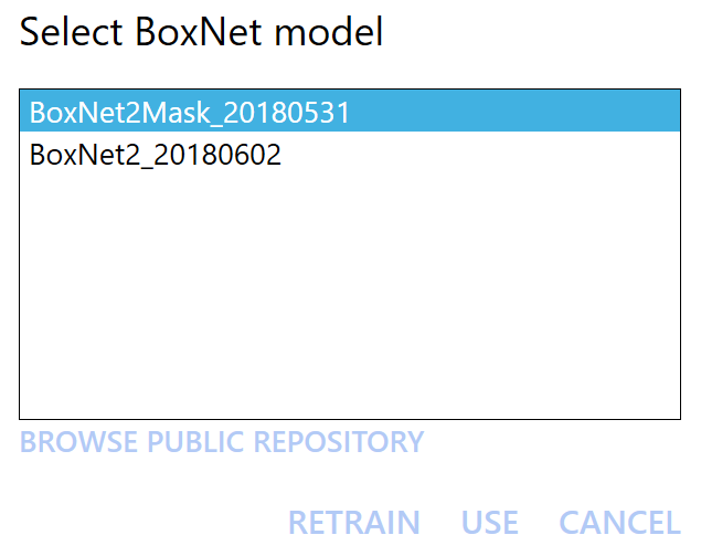 BoxNet selection