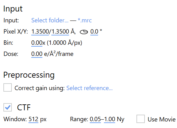 Input settings
