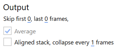 Output settings